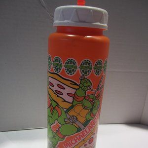 TMNT Vintage Michaelangelo Water Bottle 1990 Mirage Studios